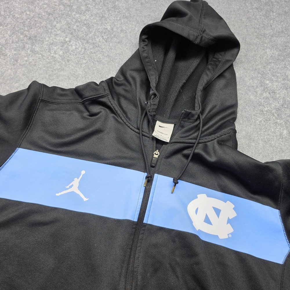 Jordan North Carolina Tar Heels Therma Full Zip Hoodie Black Blue M42096D